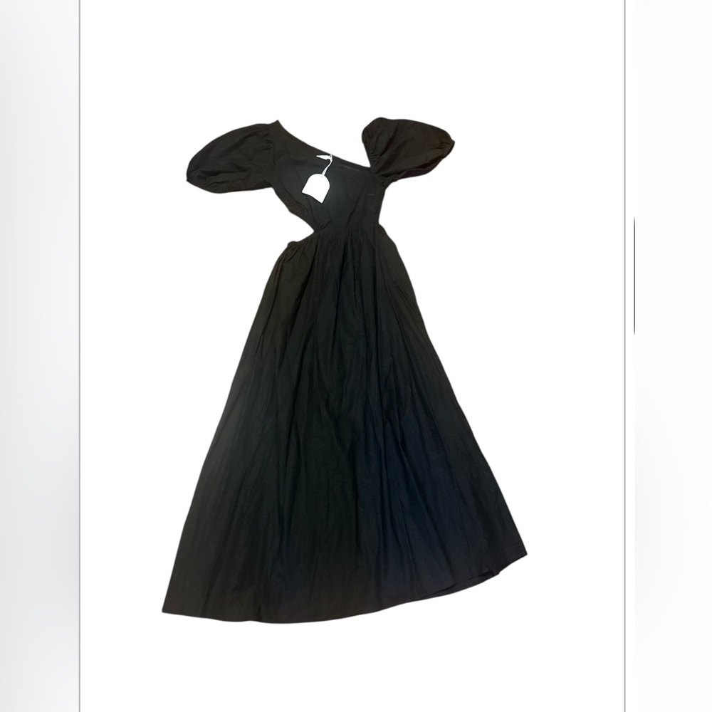 Fortunateone Black Tiered One Shoulder Puff Sleeve Dress - Picture 2 of 5